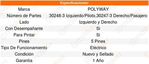 Set 2 Espejos Polyway Toyota Highlander 08_12 Foto 3