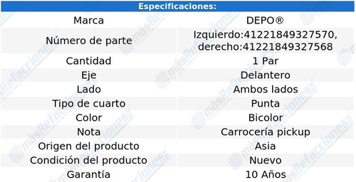 2 Cuartos Bicolor Depo Mazda B2200 86_93 Foto 5