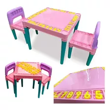 Mesinha Infantil De Atividades 2 Cadeiras Tritec Rosa Menina