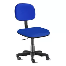 Cadeira Secretaria Giratória Couro Ecologico Azul