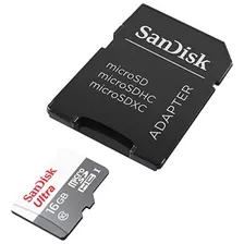 Cartao De Memoria Sandisk Micro Sd 16gb Class 10 C/ Adap Sd 