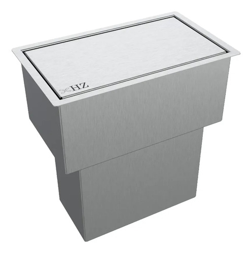 Lixeira Retangular Embutir Inox 5 L Para Bancada - Click Cinza