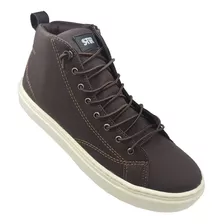 Tênis Masculino Cano Alto Stir Bota Botinha Café Sneakers