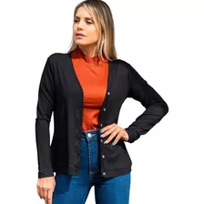 Casaco Casaquinho Cardigan Feminino Blusa Botão Sueter