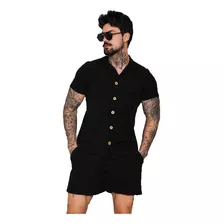 Conjunto Masculino Para O Verão De Camisa Com Botões E Short