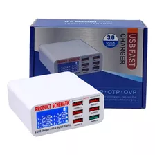 Carregador Usb Fast Charger Rápido 6 Portas Bancada