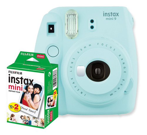 Kit Instax Mini 9 Azul Acqua + Filme 20 Fotos Fujifilm C/ Nf