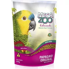 Ração Mega Zoo Extrusada Papagaio Mini Bits 600g.