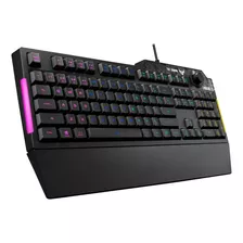 Teclado Asus Tuf Gaming K1 Rgb Aura Sync Con Perilla Volumen Idioma Inglés Us Color Del Teclado Gunmetal Gray