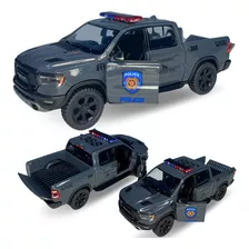 Carrinho De Ferro Miniatura Caminhonete Pick-up Da Policia