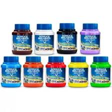 Kit 9 Tinta Acrílica Brilhante Acrilex 100ml Escolha Sua Cor