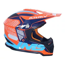 Capacete Leve Ims Army Trilha Motocross Laranja Número 62