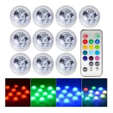 Luces Led Impermeables Para Piscina Con Control Remoto, 10 P