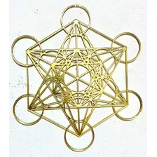 Cubo De Metatron Dourado Mandala Para Parede
