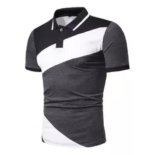 Combinación De Rayas Diagonales Moda Casual Polo Para Hombre