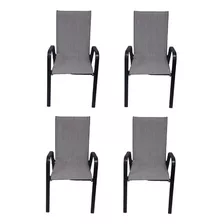 Kit Com 4 Cadeiras De Alumínio Sunrise Leve E Resistente 