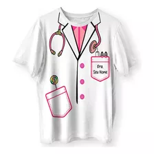 Camiseta Infantil Estampa Jaleco Médica Médico 01