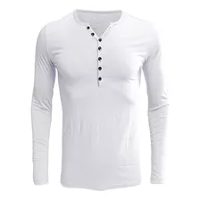 Camisetas De Manga Larga For Hombre Henley Con Cuello En V