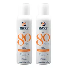 2 Protetor Solar Aerosol Transparente Fps80 200ml - Anasol