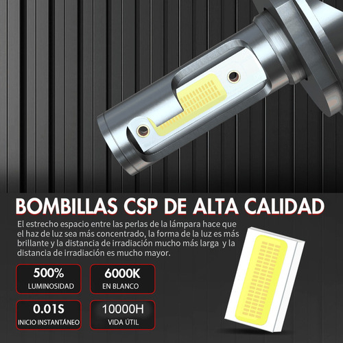 9003 / H4 Faro Led Luz Baja Alta 6000k Luz Blanca Foto 4