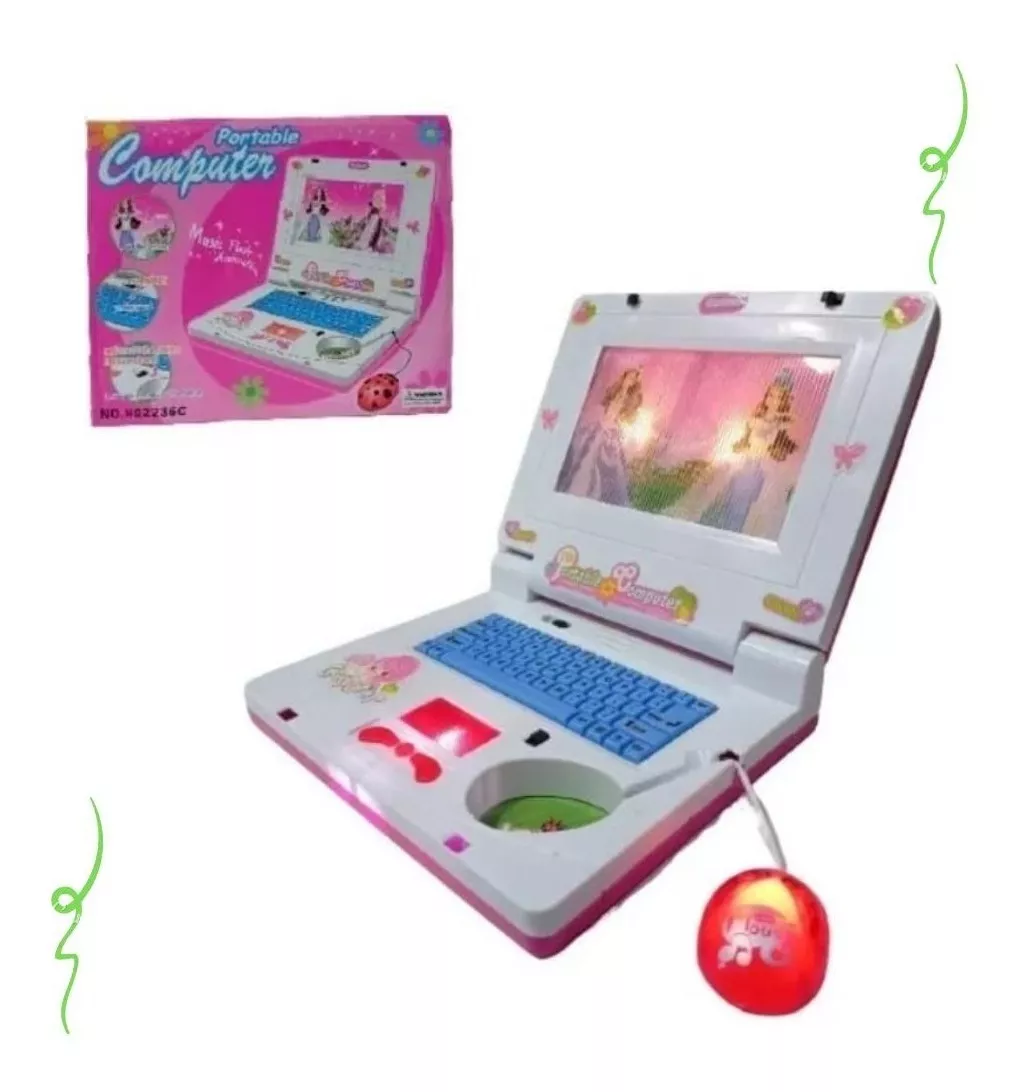 Notebook Brinquedo Laptop Infantil Rosa Musical Imagens
