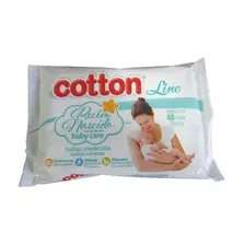 10 Lenços Umedecido Cotton Line Recém Nascido Care 48 Lenços