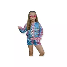 Conjunto Holográfico Infantil Menina Moda Blogueirinha