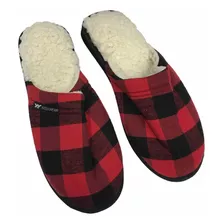  Pantufla Hombre Algodon Cuadrille Con Corderito Xy 97 