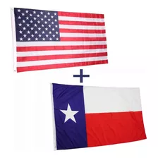 2 Bandeiras Estados Unidos + Texas 150x90cm