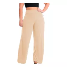 Calça Pantalona Cintura Alta Plus Size Feminina Forrada