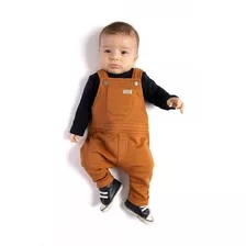 Roupa De Bebe Menino Conjunto Jardineira E Body Manga Longa