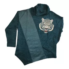 Sweater - Chaleco Delgado Animal Print - Bordado Tigre