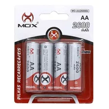 4 Pilhas Aa 2600mah Pilha Mox Recarregável 