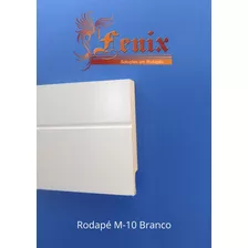 6,30 Metros Rodapé 10 Cm Branco Em Mdf Com Passa Fio