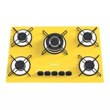 Fogão Cooktop Gás Chamalux Luana 5 Bocas Tripla Chama Amarelo 110v/220v