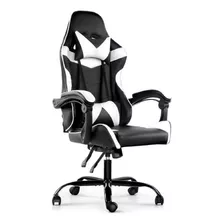 Silla Gamer Consola Ergonómica Reclinable Respaldo Alto Color Blanco Material Del Tapizado Cuero Sintético