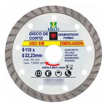 Caixa 10 Disco Diamantado Turbo P/ Esmerilhadeira 110 X 22,2