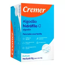 Algodão Cremer Hidrófilo Limpeza Facial Make 50g Kit C/3 Un