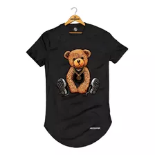 Camiseta Camisa Camisetão Longline Needstar Urso Sentado