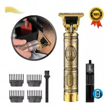 Maquina De Cortar Cabelo E Barba Acabamento Recarregável Cor Dourado 110v/220v