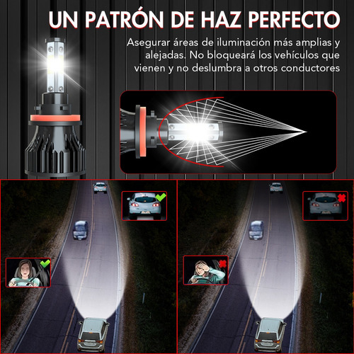 H7 H11 De Focos Led De 4 Lados Para Ford Fusion 2006- 2017 Foto 8