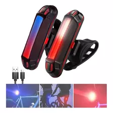 2pz Luces Usb Recargable Led Lampara Para Bicicleta Strobe