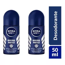 Kit 2x Desodorante Roll On Nivea Men Original Protect 50ml