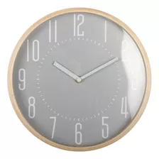 Reloj De Pared Madera/vidrio D26x5cm Gris