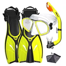 Promate Junior Mask Fins Snorkel Set Para Niños, Amarillo, P