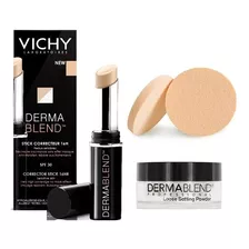 Set Dermablend Vichy Stick Barra Corrector+ Polvo Vol + Gift