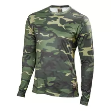 Camisa Caça Javali Camuflada Proteção Uv 50 Terra Nativa