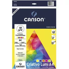 Bloco Criativo Lumi 80g Canson - 50 Folhas A4 - 5 Cores