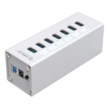 Multipuerto Superspeed Usb3,0 Con 7 Puertos Plateado