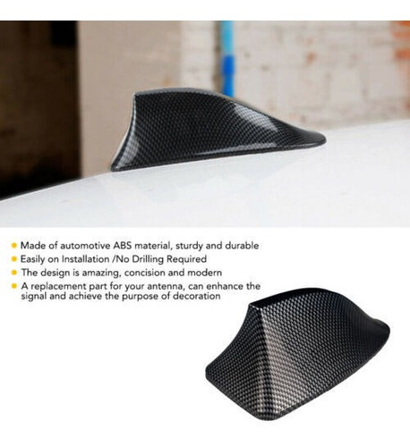 1x Carbon Fiber Shark Fin Car Roof Antenna Radio Fm/am Si Mb Foto 3